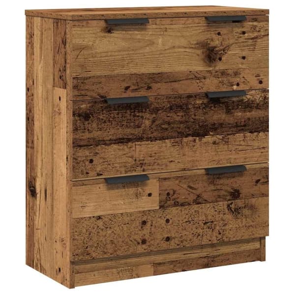 vidaXL Skänkar 3 delar åldrat trä 60x30x70 cm konstruerat trä