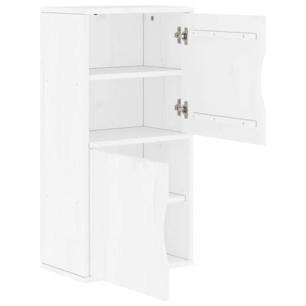 vidaXL Sivukaappi ODDA valkoinen 40x24x79 cm massiivipuu mänty