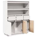Miniatyrbillede 5 af 11: vidaXL højskab 89x34x116,5 cm massivt fyrretræ hvid