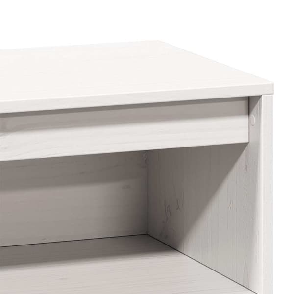 vidaXL højskab 89x34x116,5 cm massivt fyrretræ hvid
