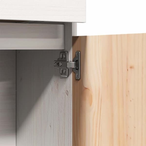 vidaXL højskab 89x34x116,5 cm massivt fyrretræ hvid