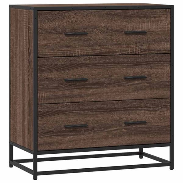 vidaXL Skänk brun ek 68x35x76 cm konstruerat trä och metall