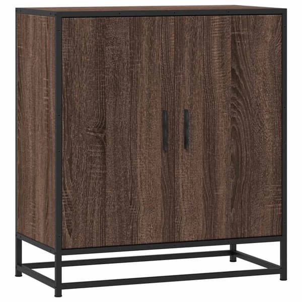 vidaXL skab 68x35x76 cm konstrueret træ og metal brun egetræsfarve