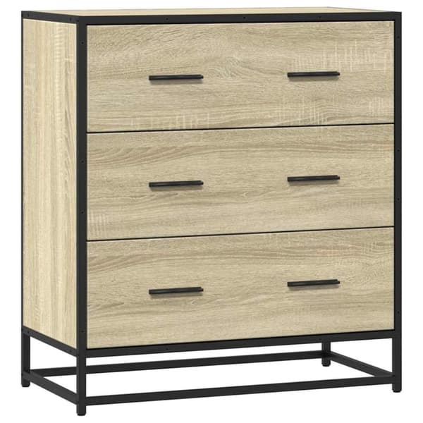 vidaXL skab 68x35x76 cm konstrueret træ og metal sonoma-eg