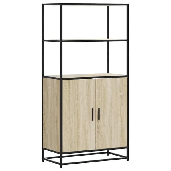 vidaXL Highboard sonoma eik 68x35x139 cm konstruert tre og metall