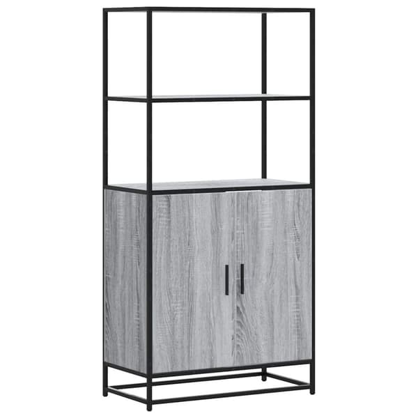 vidaXL Highboard grå sonoma 68x35x139 cm konstruert tre og metall