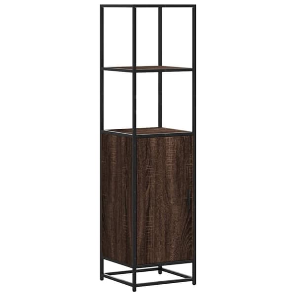 vidaXL Highboard brun eik 35,5x35x139 cm konstruert tre og metall