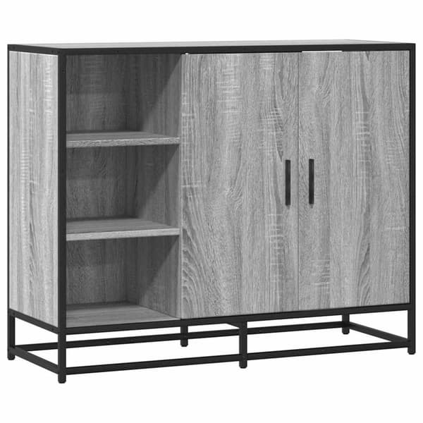 vidaXL Skjenk grå sonoma eik 92x35x76 cm konstruert tre