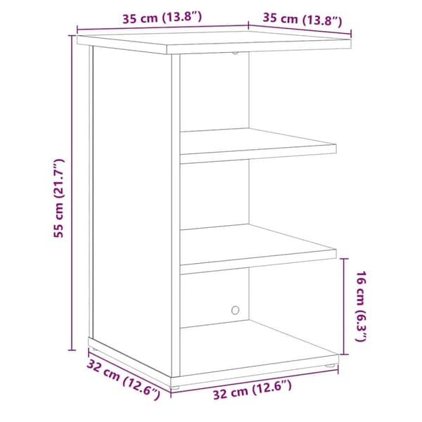 vidaXL skænk 35x35x55 cm konstrueret træ egetræsfarve