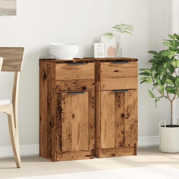 vidaXL Senkit 2 kpl vanhaa puuta 30x30x70 cm tekninen puu