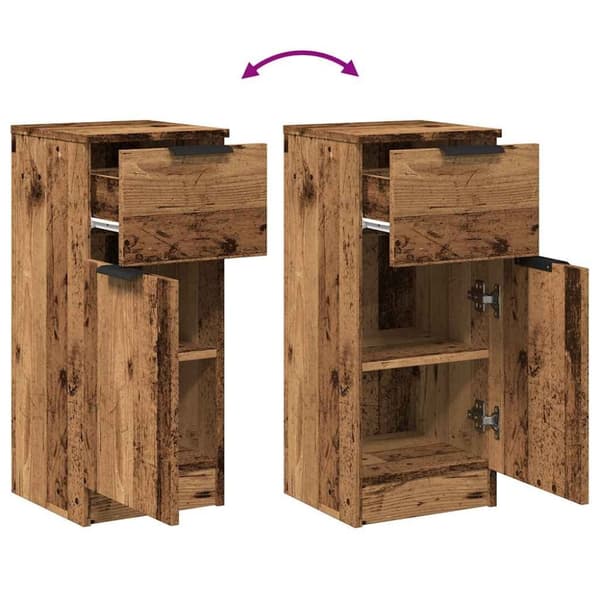 vidaXL Senkit 2 kpl vanhaa puuta 30x30x70 cm tekninen puu