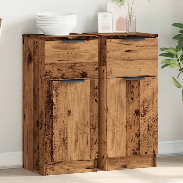 vidaXL Senkit 2 kpl vanhaa puuta 30x30x70 cm tekninen puu