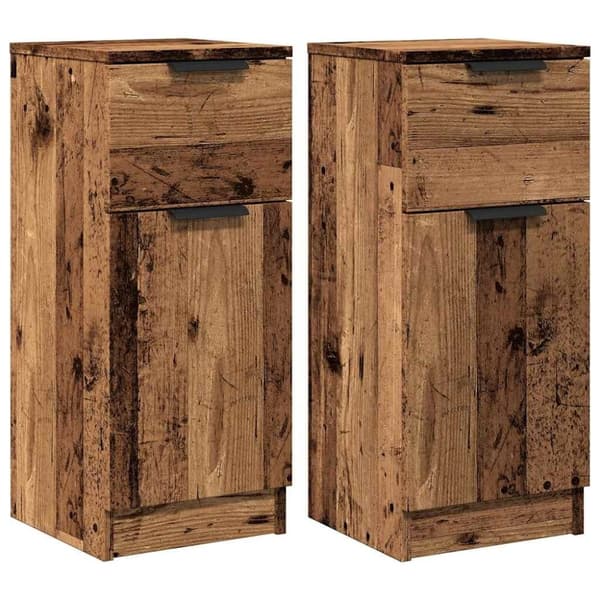 vidaXL Senkit 2 kpl vanhaa puuta 30x30x70 cm tekninen puu