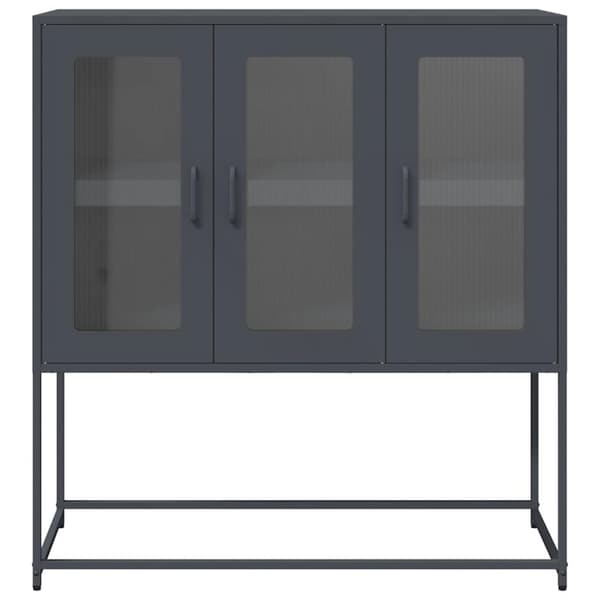 vidaXL Skjenk antrasitt 100,5x39x107 cm kaldvalset stål