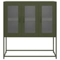 Miniatyrbilde 6 av 11: vidaXL Skjenk olivengrønn 100,5x39x107 cm kaldvalset stål