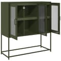 Miniatyrbilde 7 av 11: vidaXL Skjenk olivengrønn 100,5x39x107 cm kaldvalset stål