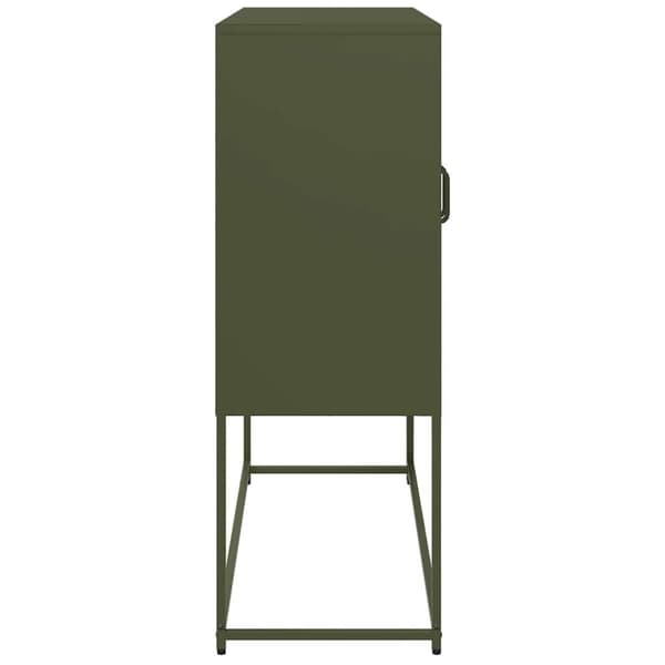 vidaXL Skjenk olivengrønn 100,5x39x107 cm kaldvalset stål