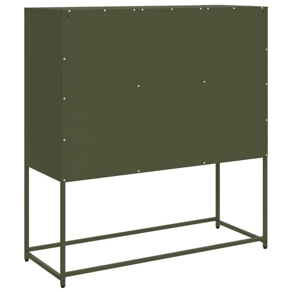 vidaXL Skjenk olivengrønn 100,5x39x107 cm kaldvalset stål