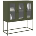 Miniatyrbilde 2 av 11: vidaXL Skjenk olivengrønn 100,5x39x107 cm kaldvalset stål