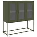 Miniatyrbilde 1 av 11: vidaXL Skjenk olivengrønn 100,5x39x107 cm kaldvalset stål