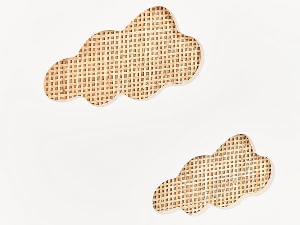 Skänk Vit MDF Tallben Med Moln Motiv Förvaring Barnrum