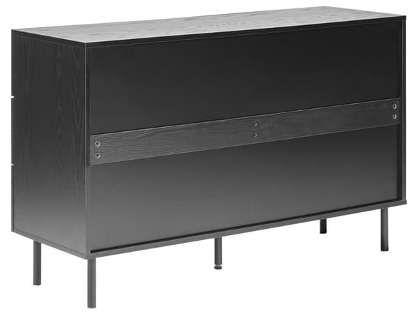 Byrå 6 Lådor Svart Spånskiva MDF Modern Förvaringsenhet Vardagsrum Sovrum