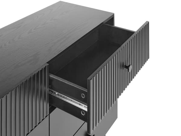 Byrå 6 Lådor Svart Spånskiva MDF Modern Förvaringsenhet Vardagsrum Sovrum