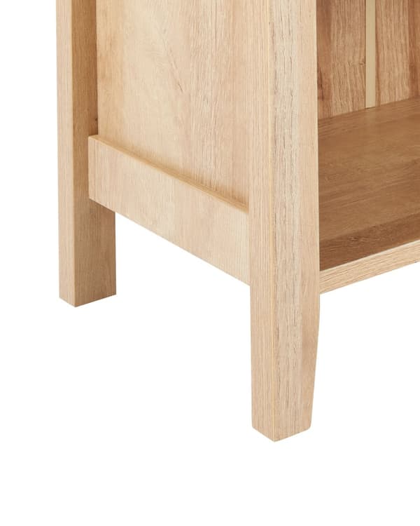 Skjenk Lyst tre Sponplate 1 skuff 2 hyller Glassholder Tradisjonell og elegant stil Stue Oppbevaring