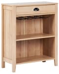 Miniatyrbilde 1 av 9: Skjenk Lyst tre Sponplate 1 skuff 2 hyller Glassholder Tradisjonell og elegant stil Stue Oppbevaring