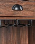 Miniatyrbilde 8 av 10: Skjenk Mørkt tre Sponplate 1 skuff 2 hyller Glassholder Tradisjonell og elegant stil Stue Oppbevaring