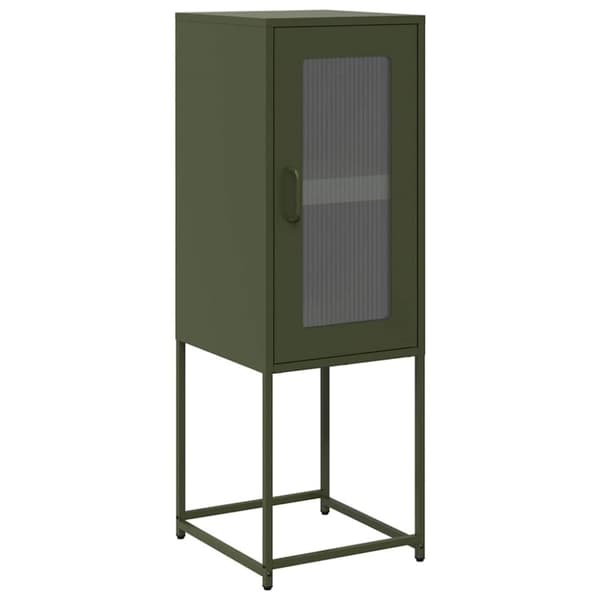 Skänk olivgrön 36x39x107 cm kallvalsat stål