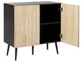 Miniatyrbild 6 av 11: Skänk MDF Ram Massivt Trä Dörr Ljust Trä Förvaring Järnben Modern