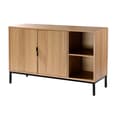 Miniatyrbild 5 av 10: Buffet 2 portes 2 niches ouvertes effet bois rainuré L110 cm - TARA
