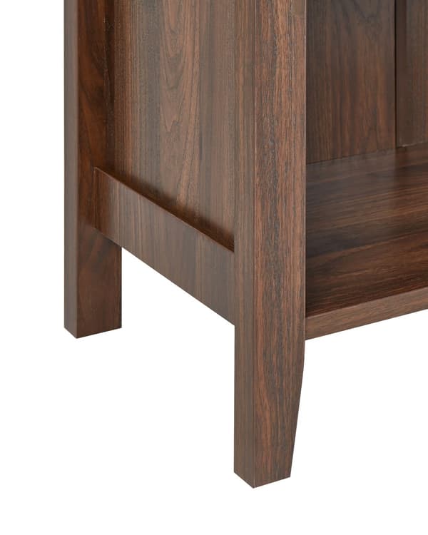 Skænk Mørkt træ Spånplade 1 skuffe 2 hylder Glasholder Traditionel og elegant stil Stue Opbevaring