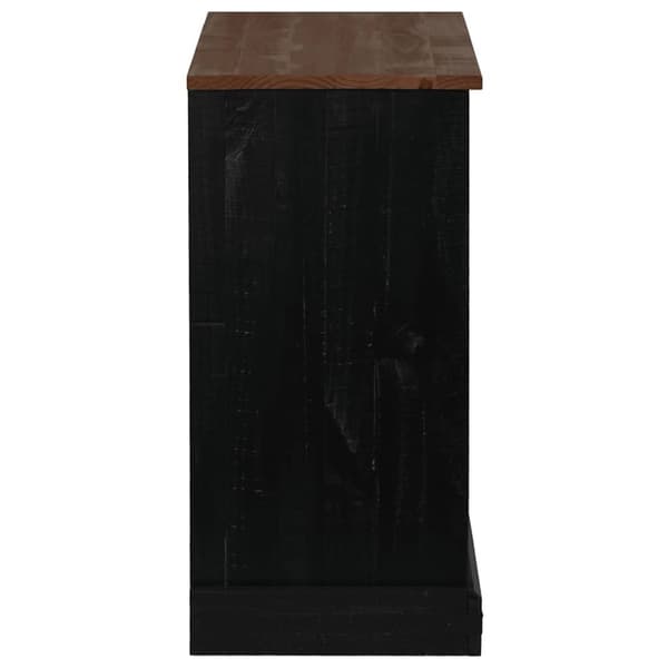 vidaXL Skjenk HALDEN med skyvedør svart 80x40x80 cm heltre