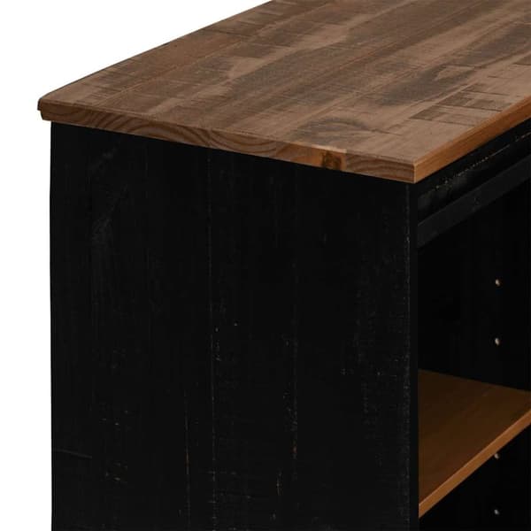 vidaXL Skjenk HALDEN med skyvedør svart 80x40x80 cm heltre