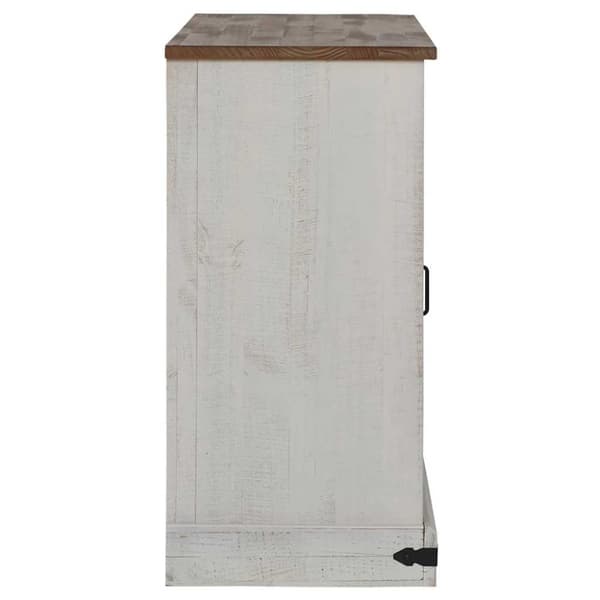 vidaXL Skänk HALDEN 2 skjutdörrar vit 112x40x80 cm massivt trä