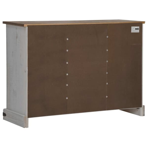 vidaXL Skänk HALDEN 2 skjutdörrar vit 112x40x80 cm massivt trä