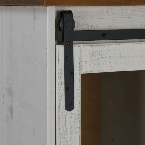 vidaXL Skänk HALDEN 2 skjutdörrar vit 112x40x80 cm massivt trä