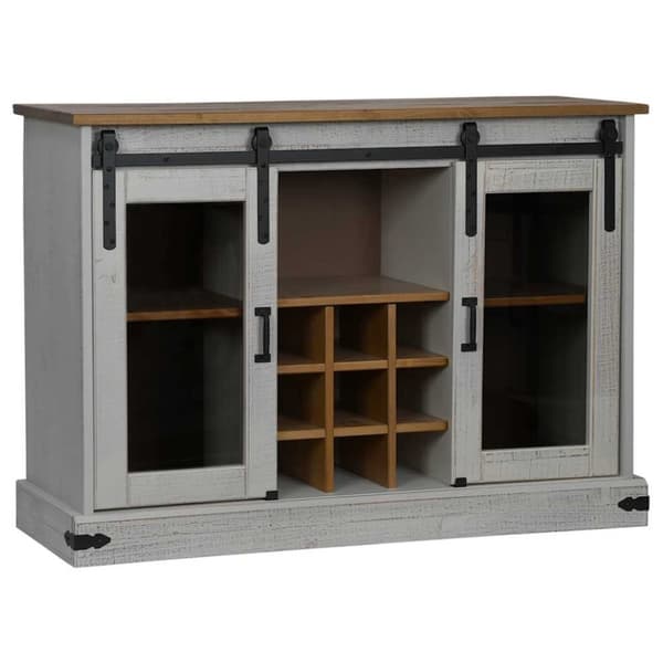 vidaXL Skjenk HALDEN med 2 skyvedører hvit 112x40x80 cm heltre