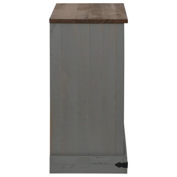 vidaXL Skjenk HALDEN med skyvedør grå 80x40x80 cm heltre