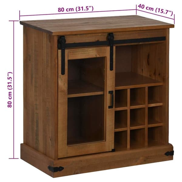 vidaXL Skänk HALDEN med skjutdörr 80x40x80 cm massivt trä