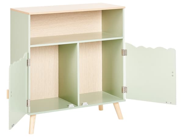 Skänk Ljusgrön Tall MDF Ett Hyllplan med Husmotiv