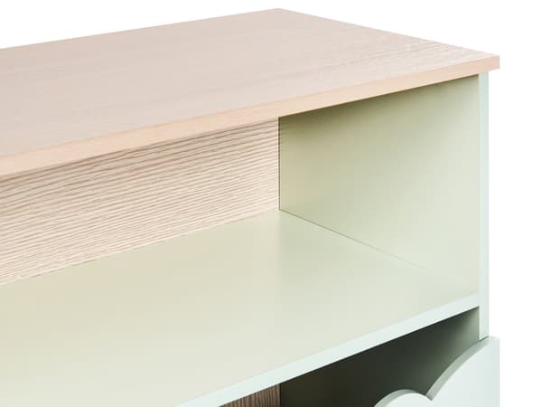 Skänk Ljusgrön Tall MDF Ett Hyllplan med Husmotiv