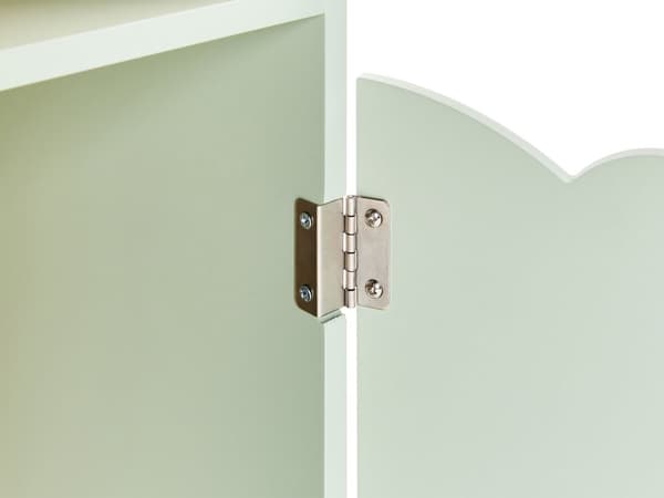 Skänk Ljusgrön Tall MDF Ett Hyllplan med Husmotiv
