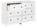 Miniatyrbilde 4 av 9: 6 Skuffer Kommode Hvit Svart Accenter Engineered Wood Massivtre Ben Stue Stilig Retro