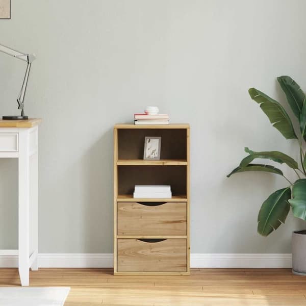 vidaXL Sideskap med skuffer ODDA 40x24x79 cm heltre furu