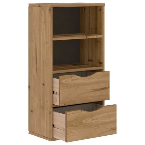 vidaXL Sideskap med skuffer ODDA 40x24x79 cm heltre furu