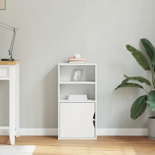 vidaXL Sidoskåp ODDA vit 40x24x79 cm massivt trä furu