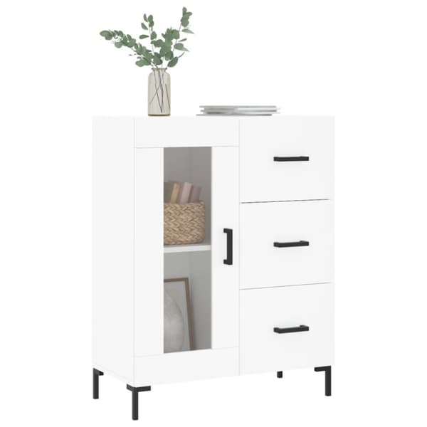 Skåp vit 69,5x34x90 cm konstruerat trä